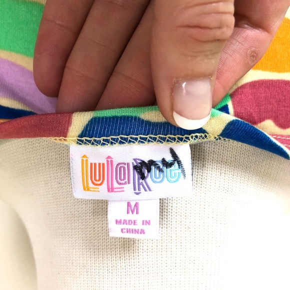 LULAROE Julia Dress multi colored Geometric square - Picture 3 of 4